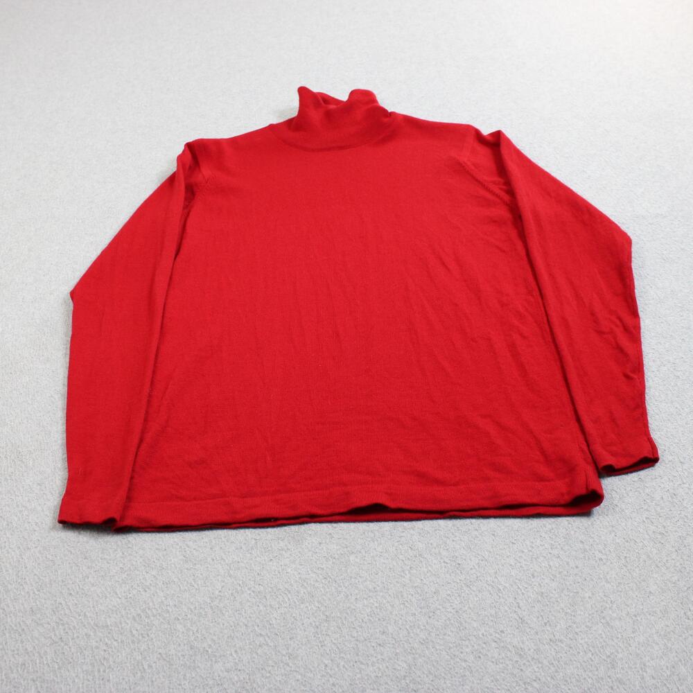 Vtg Classiques Entier Merino Wool Sweater Women Medium Red Turtleneck Heritage